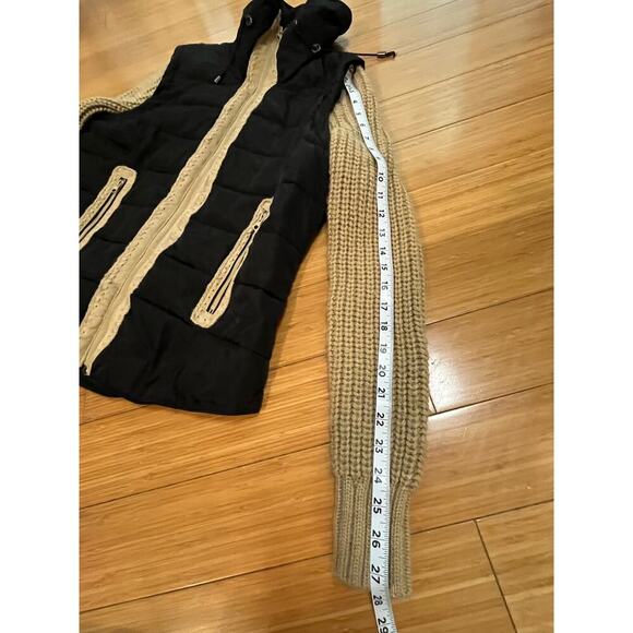 Montanaco Puffer Vest Knit Sweater Sleeves Transitional Hobbit Cottage Grandma - Picture 8 of 16